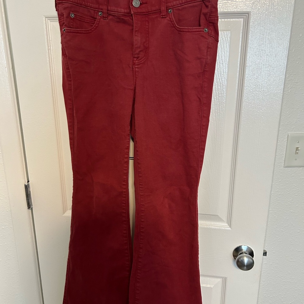 Torrid Red Bombshell Flared Jeans